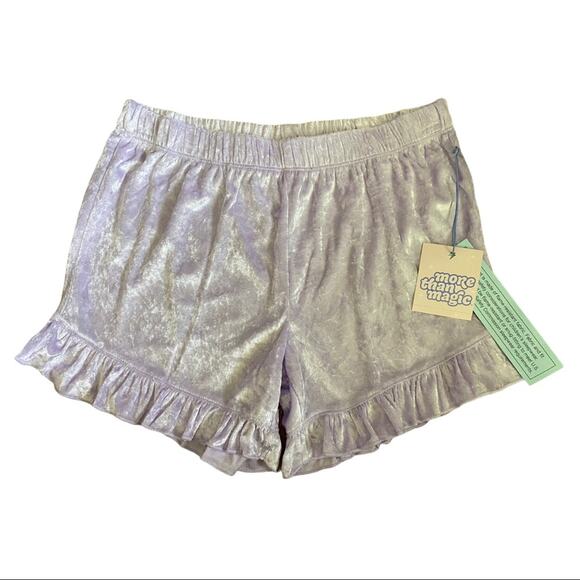 Crushed Velvet NWT Girls Purple Lavender Pajama Shorts Size XL - Picture 1 of 1